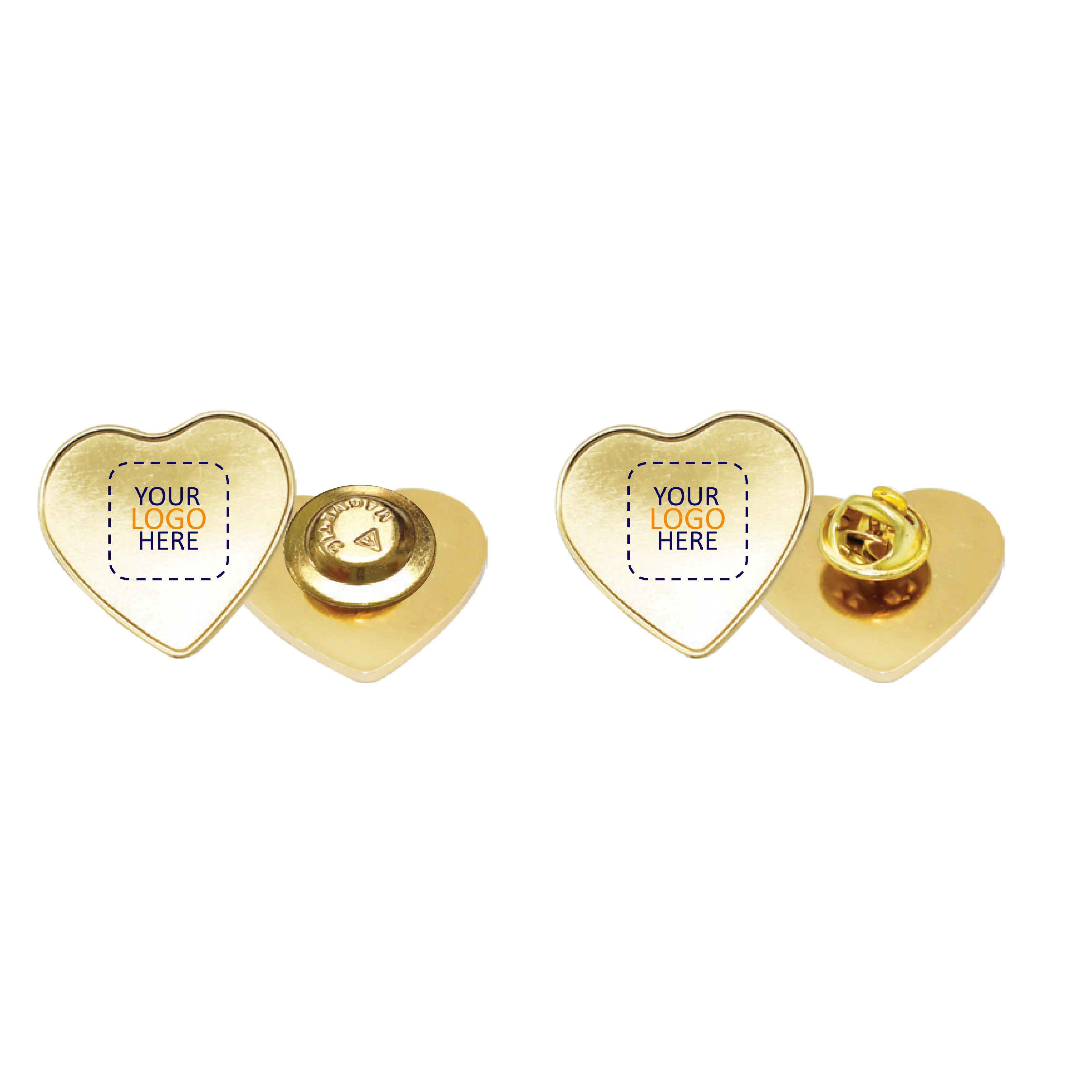 Heart Shape Metal Badges With Logo